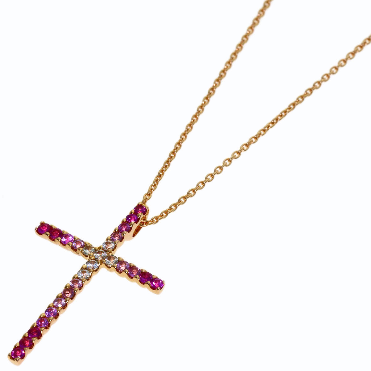 0.45ct sapphire Necklace K18 Pink Gold 2.7g　Ladies