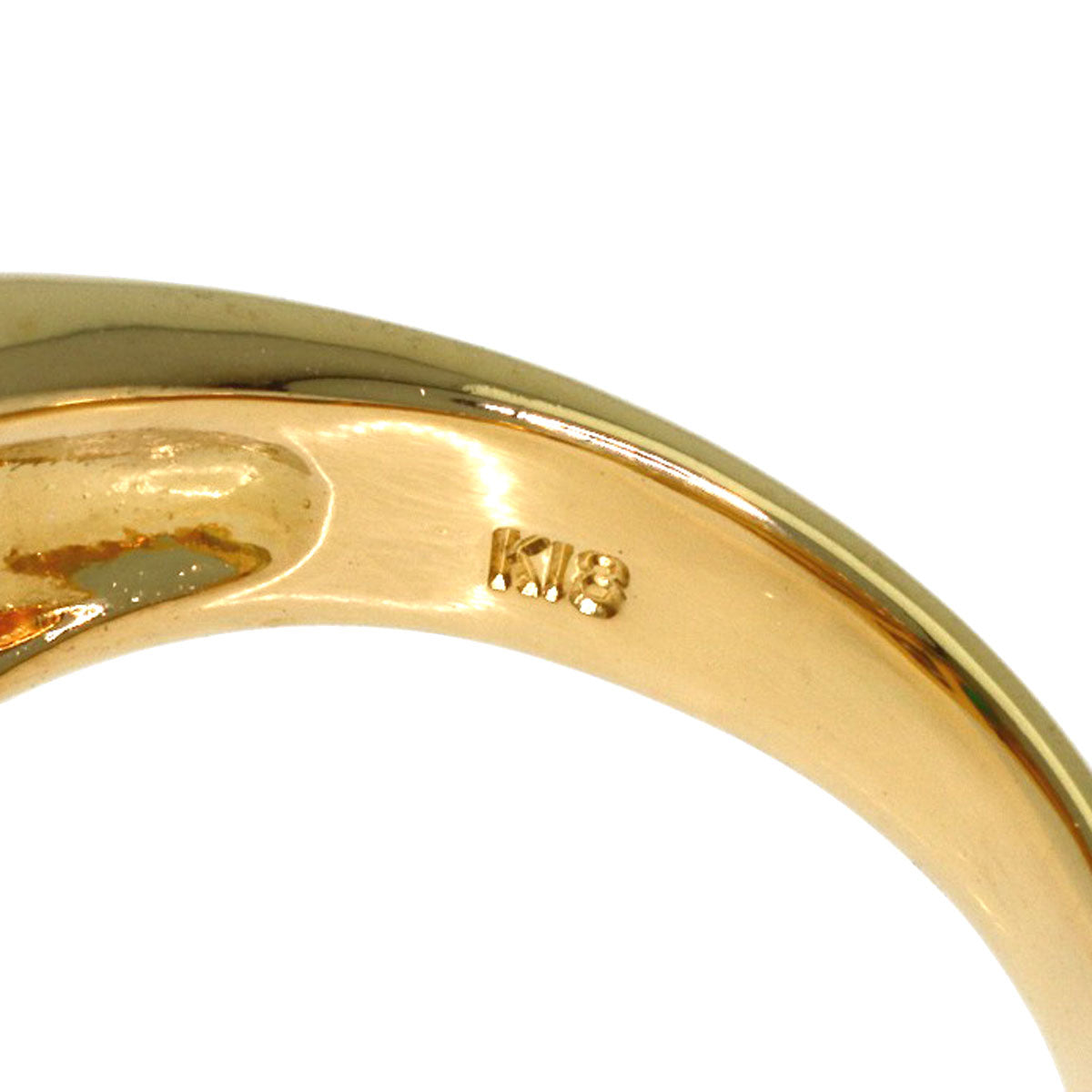 0.55ct Emerald Diamond Ring K18 Yellow Gold 6.7g　Ladies