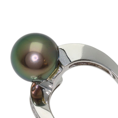 Black Butterfly Pearl Pearl Diamond Ring Platinum PT900 9.5g　Ladies