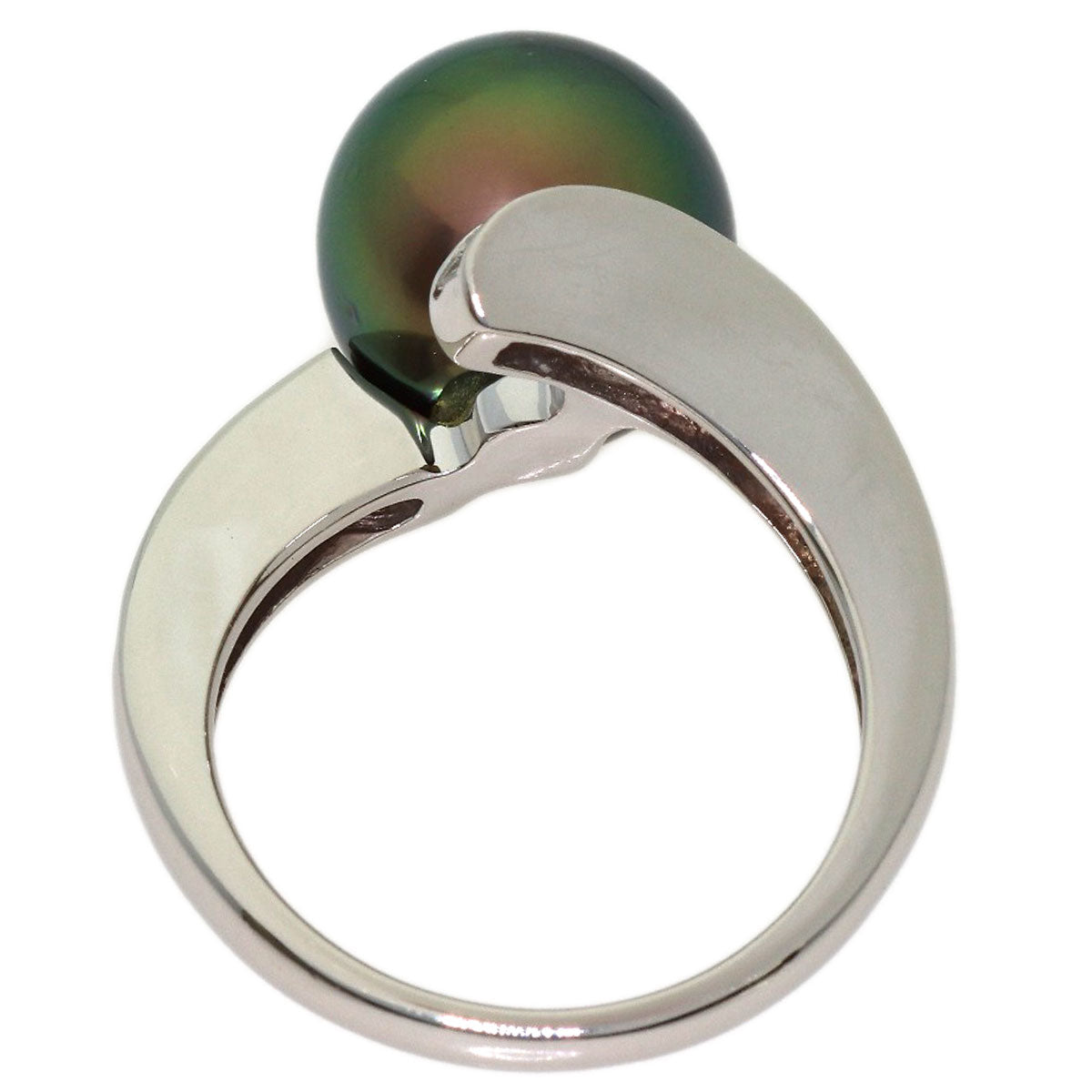 Black Butterfly Pearl Pearl Diamond Ring Platinum PT900 9.5g　Ladies