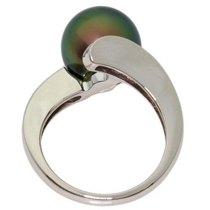 Black Butterfly Pearl Pearl Diamond Ring Platinum PT900 9.5g　Ladies