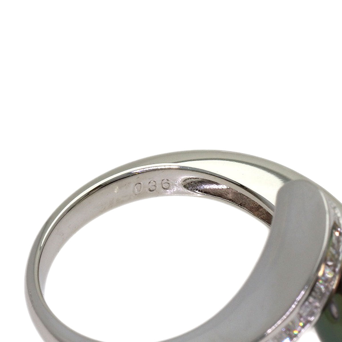 Black Butterfly Pearl Pearl Diamond Ring Platinum PT900 9.5g　Ladies