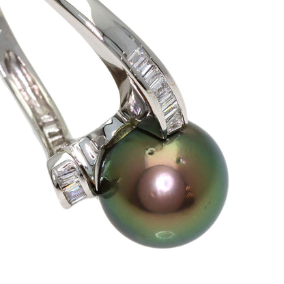 Black Butterfly Pearl Pearl Diamond Ring Platinum PT900 9.5g　Ladies