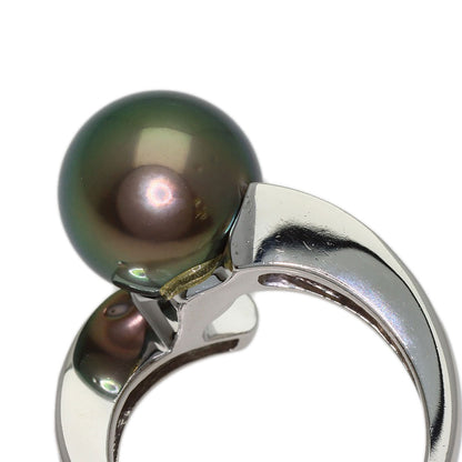 Black Butterfly Pearl Pearl Diamond Ring Platinum PT900 9.5g　Ladies