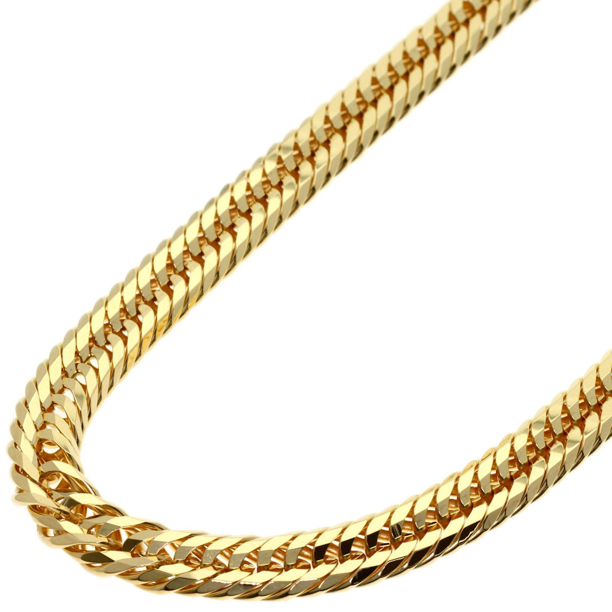 Curb Chain Kihei 12-sided Triple Necklace K18 Yellow Gold 50.4g　mens