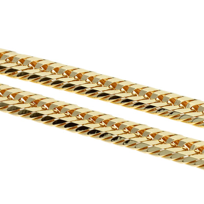 Curb Chain Kihei 12-sided Triple Necklace K18 Yellow Gold 50.4g　mens