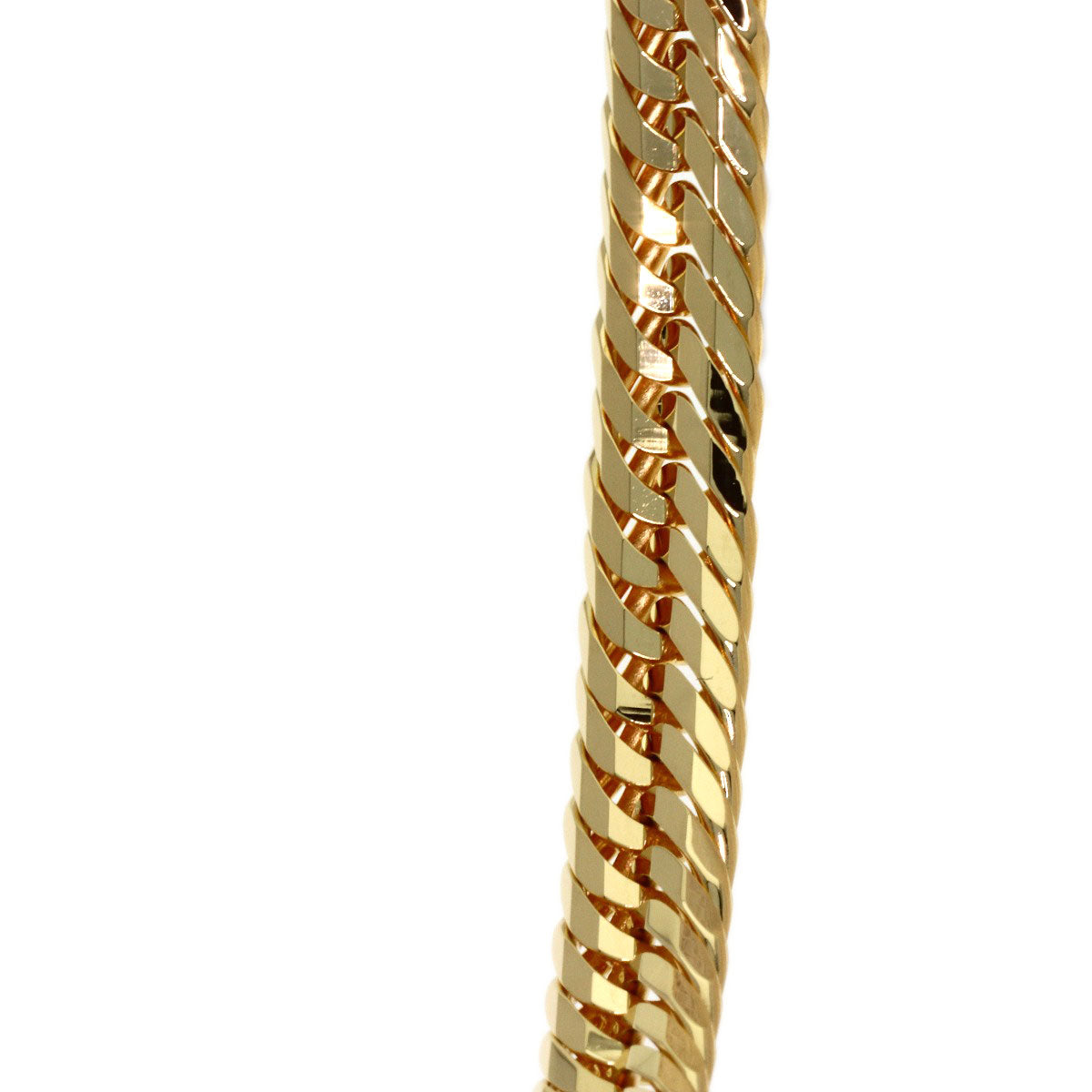 Curb Chain Kihei 12-sided Triple Necklace K18 Yellow Gold 50.4g　mens