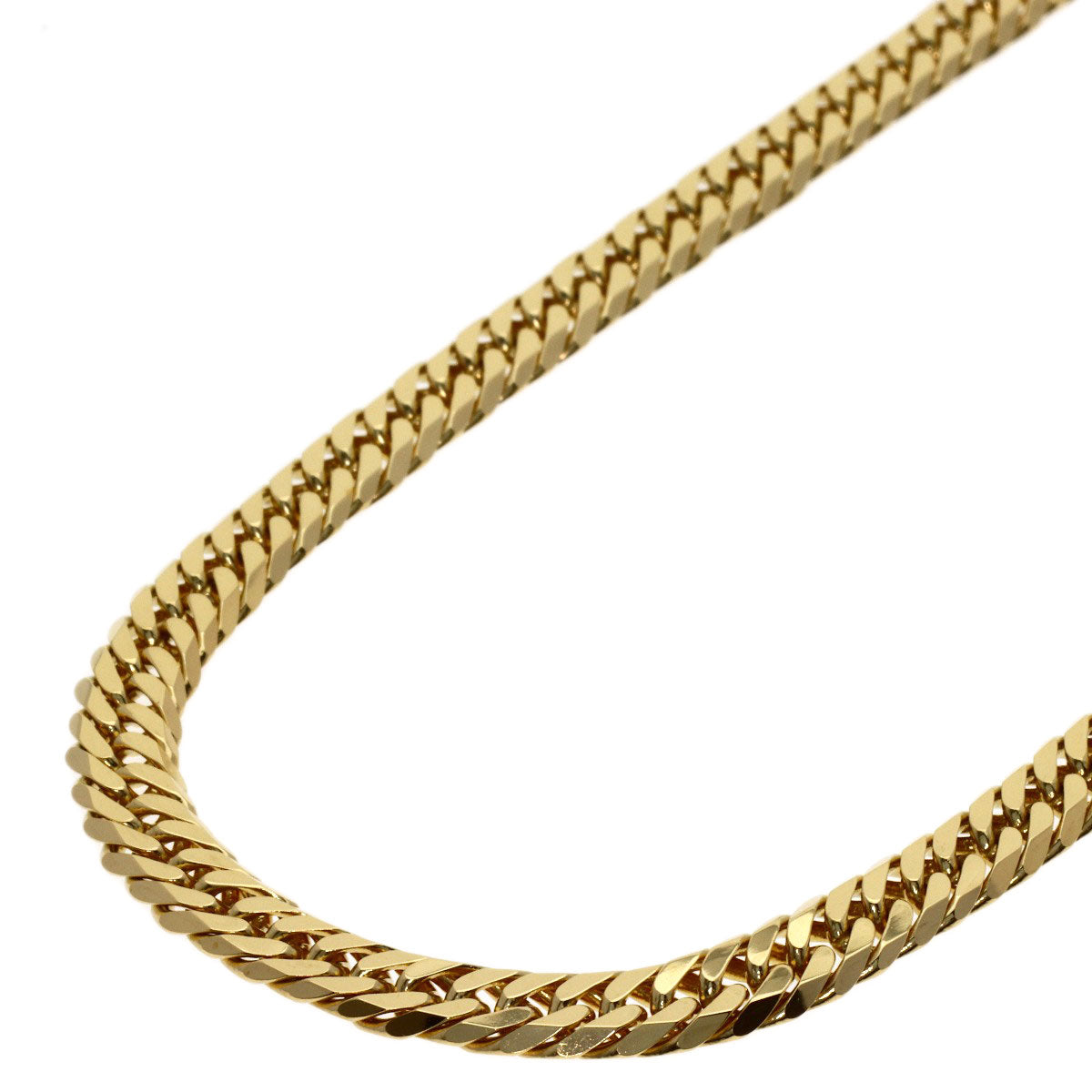 Curb chain Kihei W6 side Necklace K18 Yellow Gold 46.6g　mens