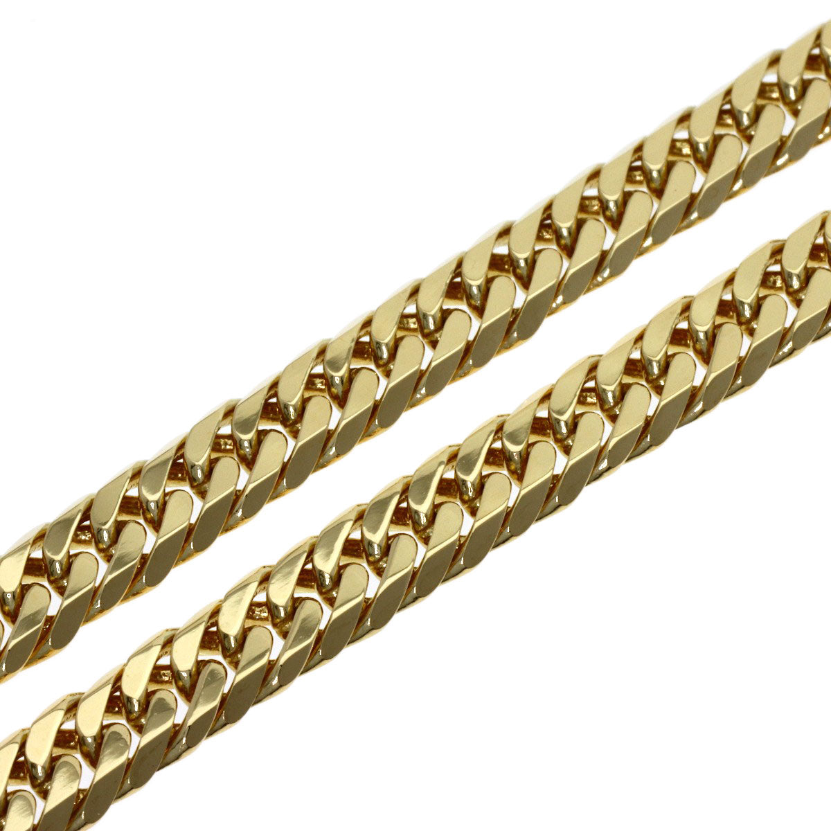 Curb chain Kihei W6 side Necklace K18 Yellow Gold 46.6g　mens