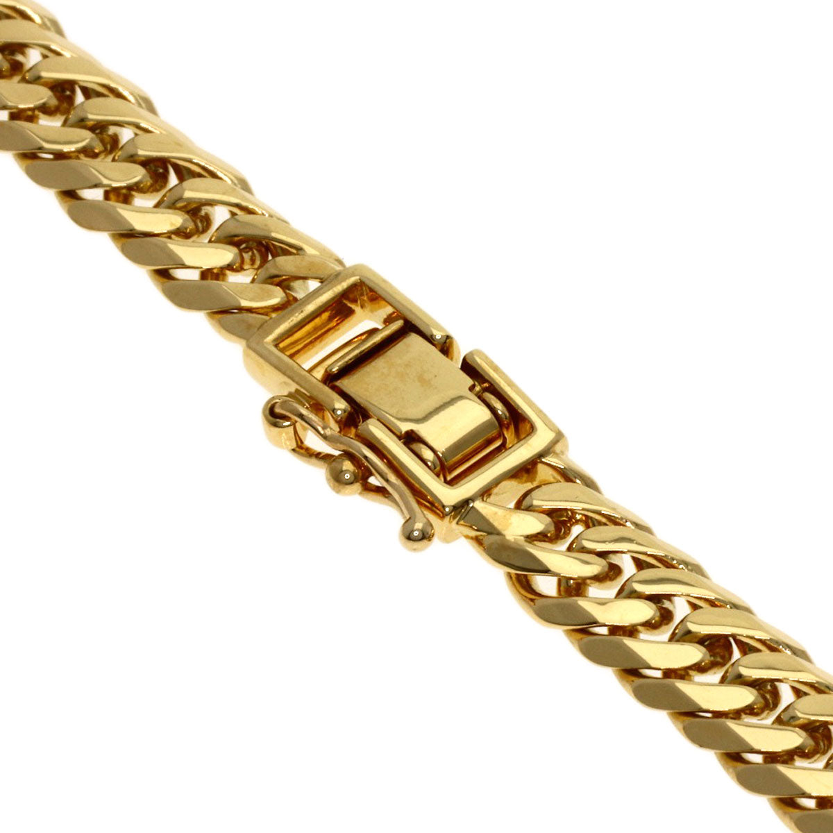 Curb chain Kihei W6 side Necklace K18 Yellow Gold 46.6g　mens
