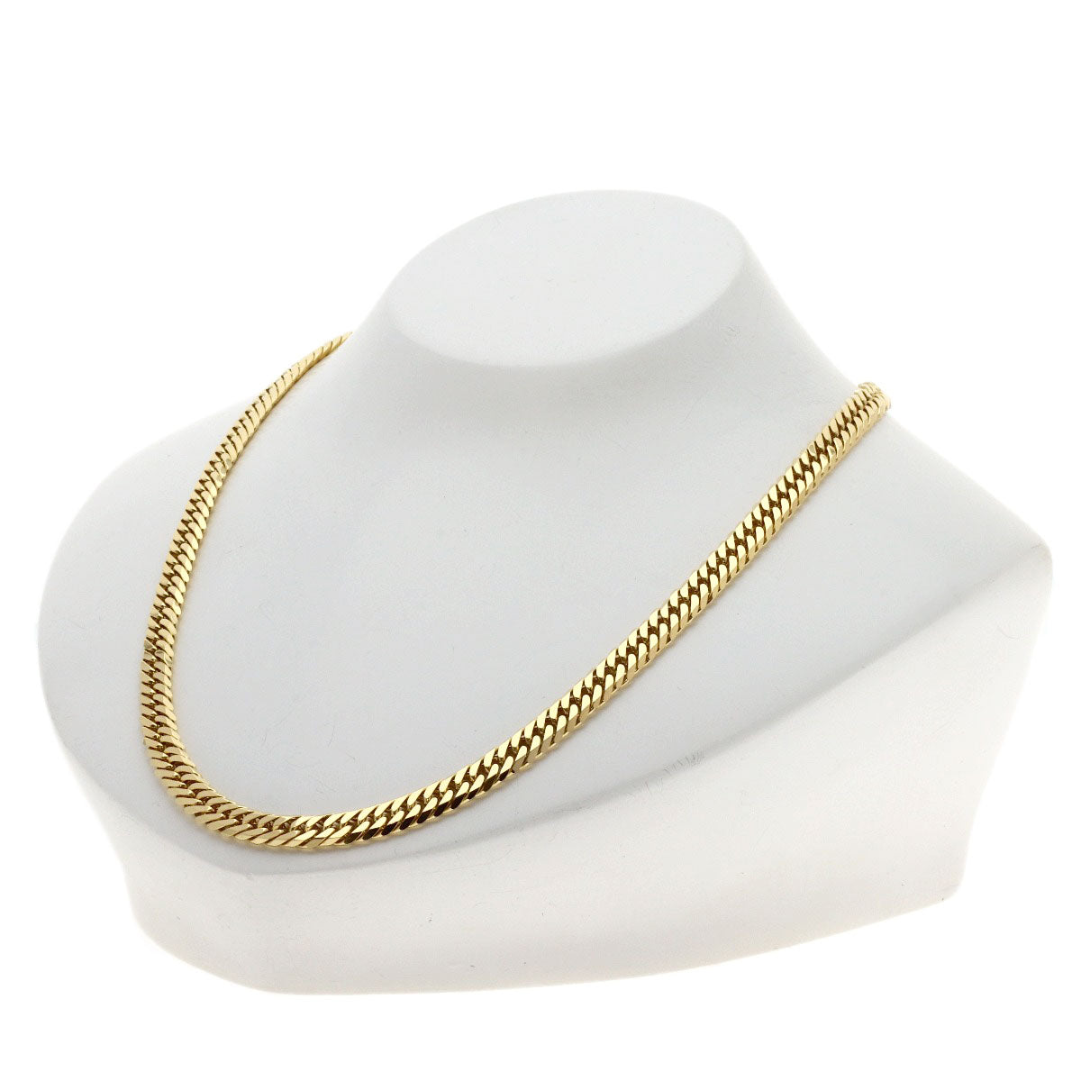 Curb chain Kihei W6 side Necklace K18 Yellow Gold 46.6g　mens
