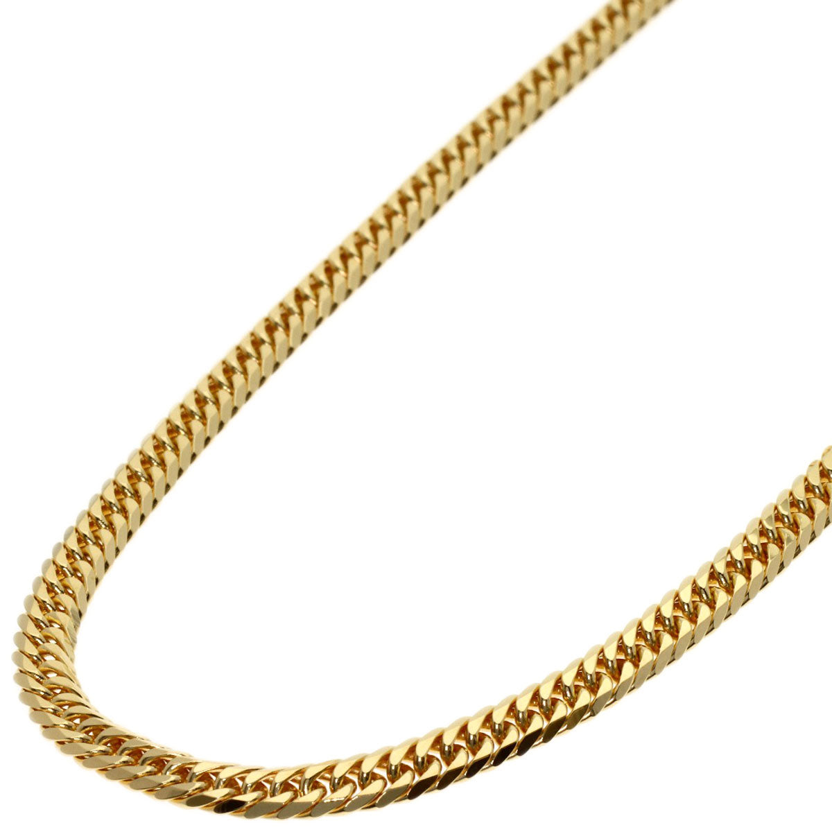 Curb chain Kihei W6 side Necklace K18 Yellow Gold 20.2g　Ladies