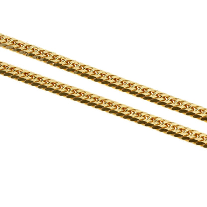 Curb chain Kihei W6 side Necklace K18 Yellow Gold 20.2g　Ladies