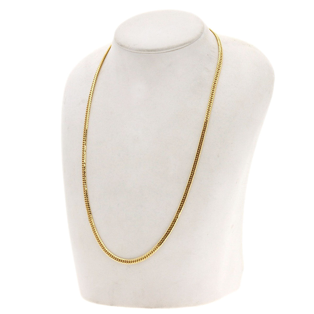 Curb chain Kihei W6 side Necklace K18 Yellow Gold 20.2g　Ladies