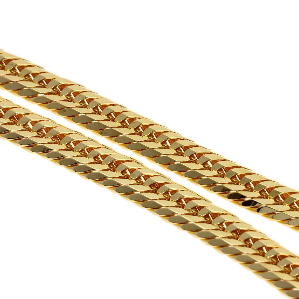 Curb Chain Kihei 12-sided Triple Necklace K18 Yellow Gold 50.6g　mens