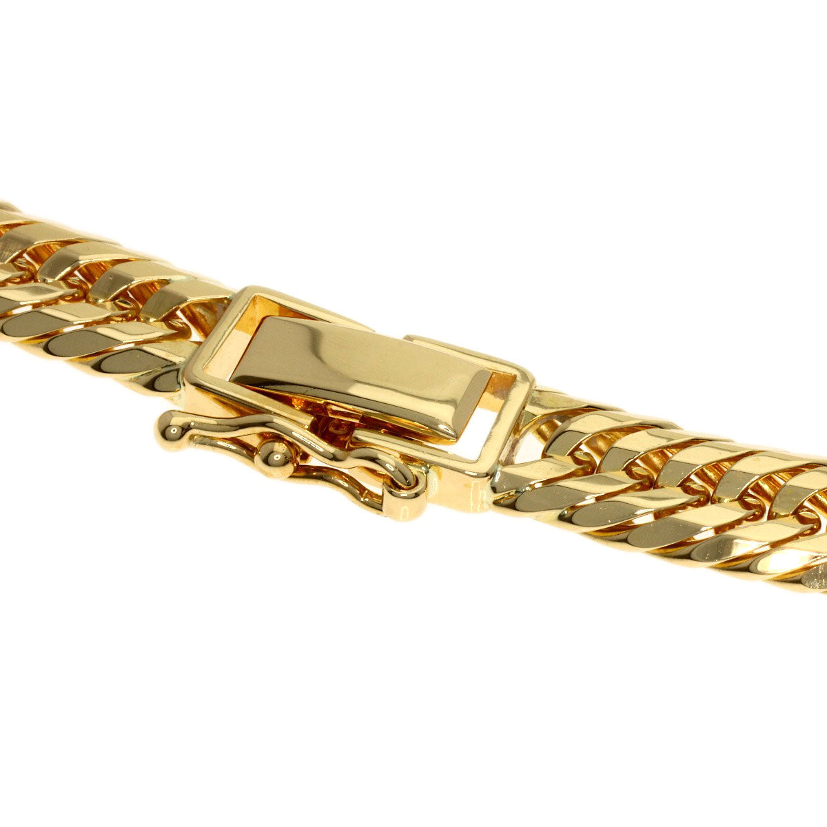 Curb Chain Kihei 12-sided Triple Necklace K18 Yellow Gold 50.6g　mens