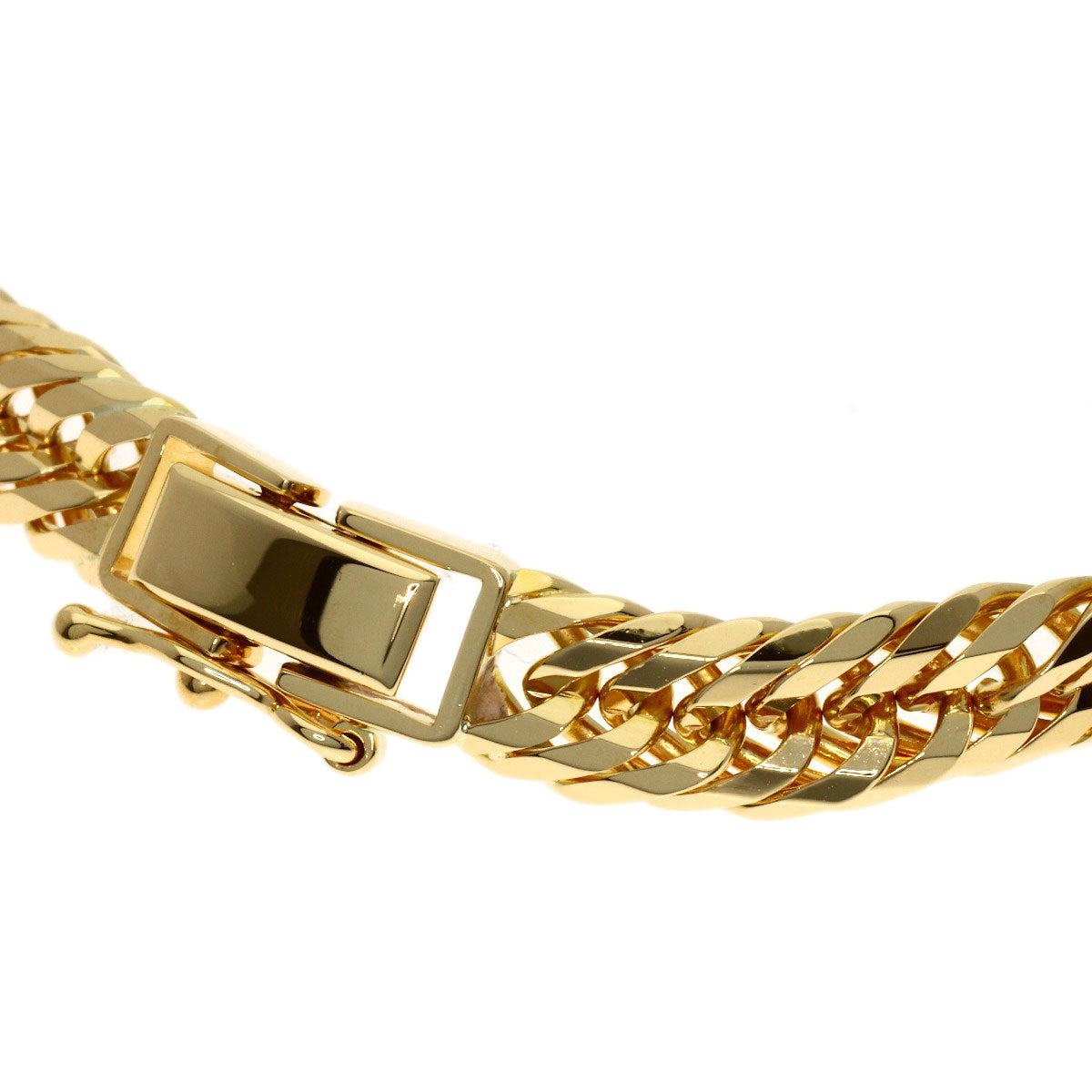 Curb Chain Kihei 12-sided Triple Necklace K18 Yellow Gold 50.6g　mens