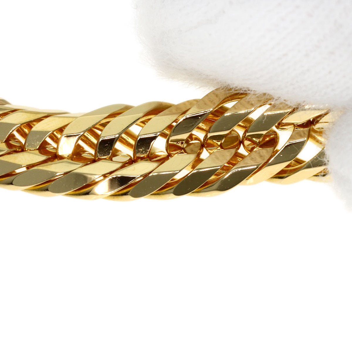 Curb Chain Kihei 12-sided Triple Necklace K18 Yellow Gold 50.6g　mens