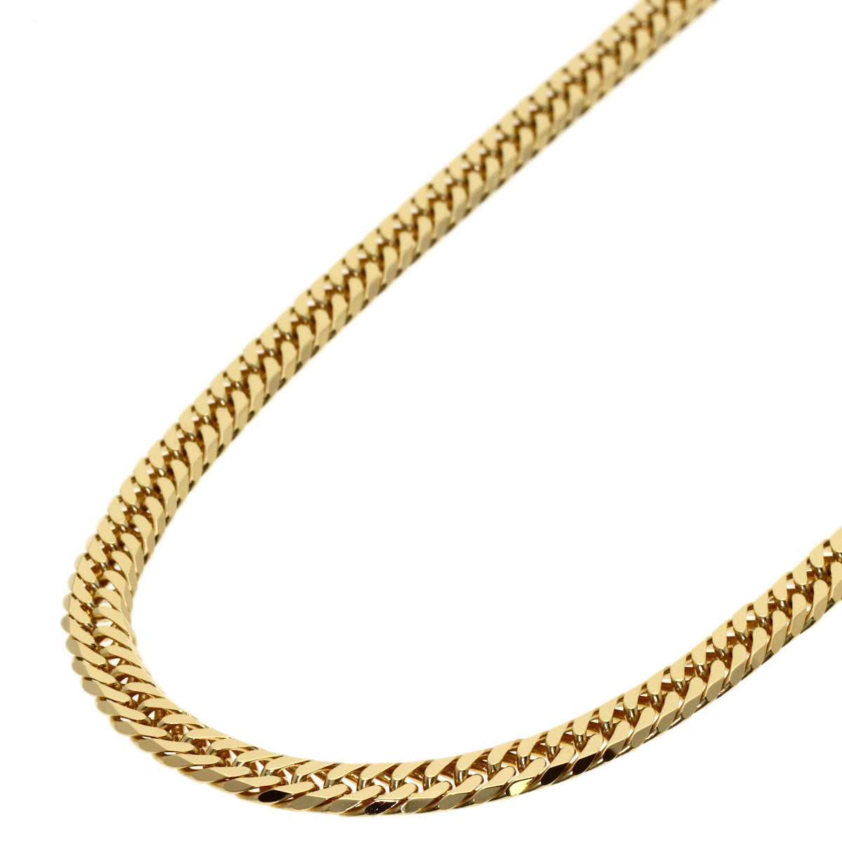 Curb chain Kihei W6 side Necklace K18 Yellow Gold 30.2g　mens