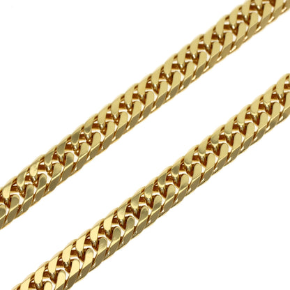 Curb chain Kihei W6 side Necklace K18 Yellow Gold 30.2g　mens
