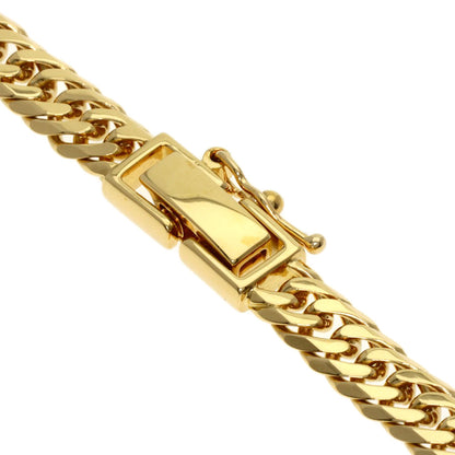 Curb chain Kihei W6 side Necklace K18 Yellow Gold 30.2g　mens