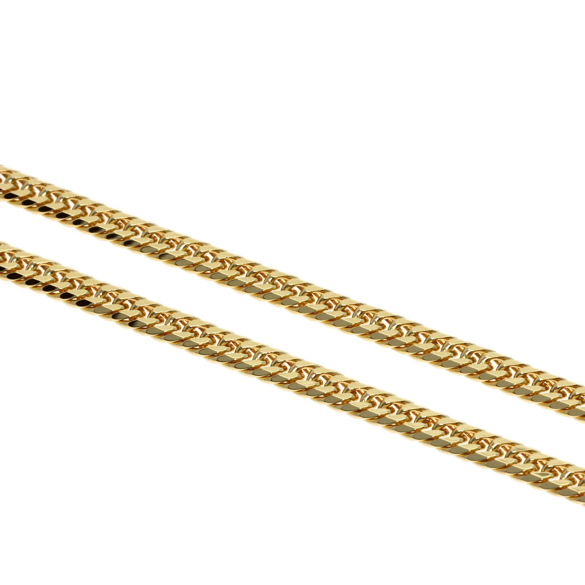 Curb chain Kihei W6 side Necklace K18 Yellow Gold 10.2g　Ladies