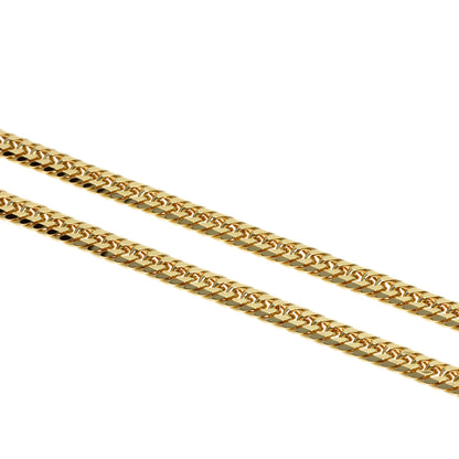 Curb chain Kihei W6 side Necklace K18 Yellow Gold 10.2g　Ladies