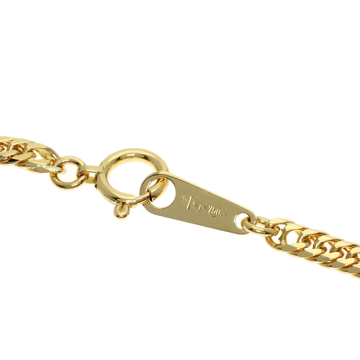 Curb chain Kihei W6 side Necklace K18 Yellow Gold 10.2g　Ladies