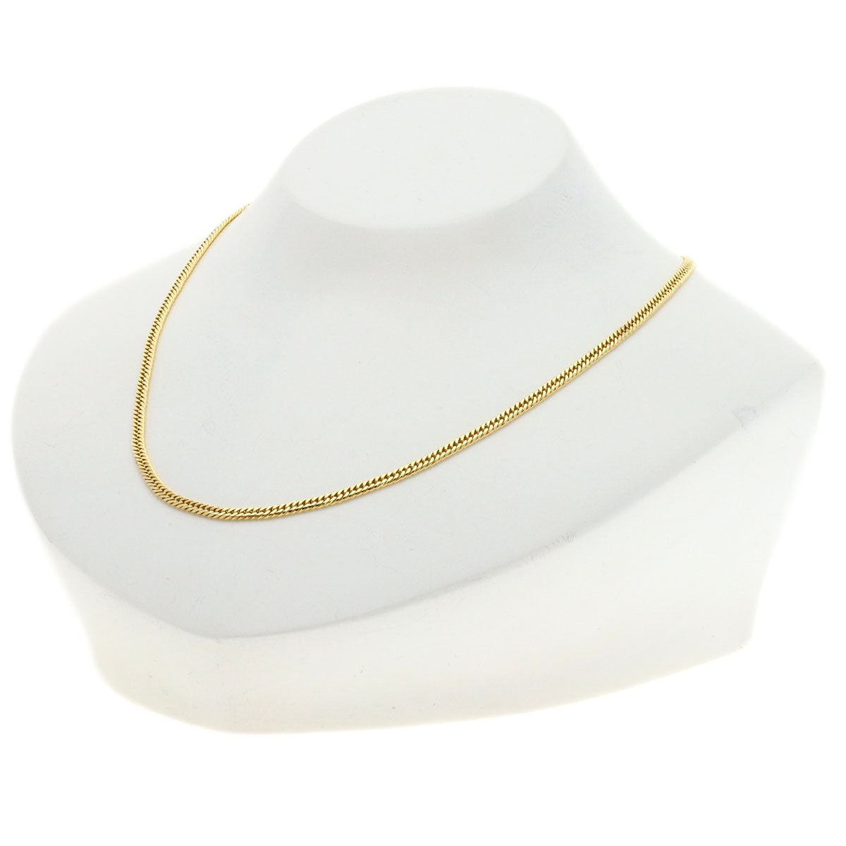 Curb chain Kihei W6 side Necklace K18 Yellow Gold 10.2g　Ladies