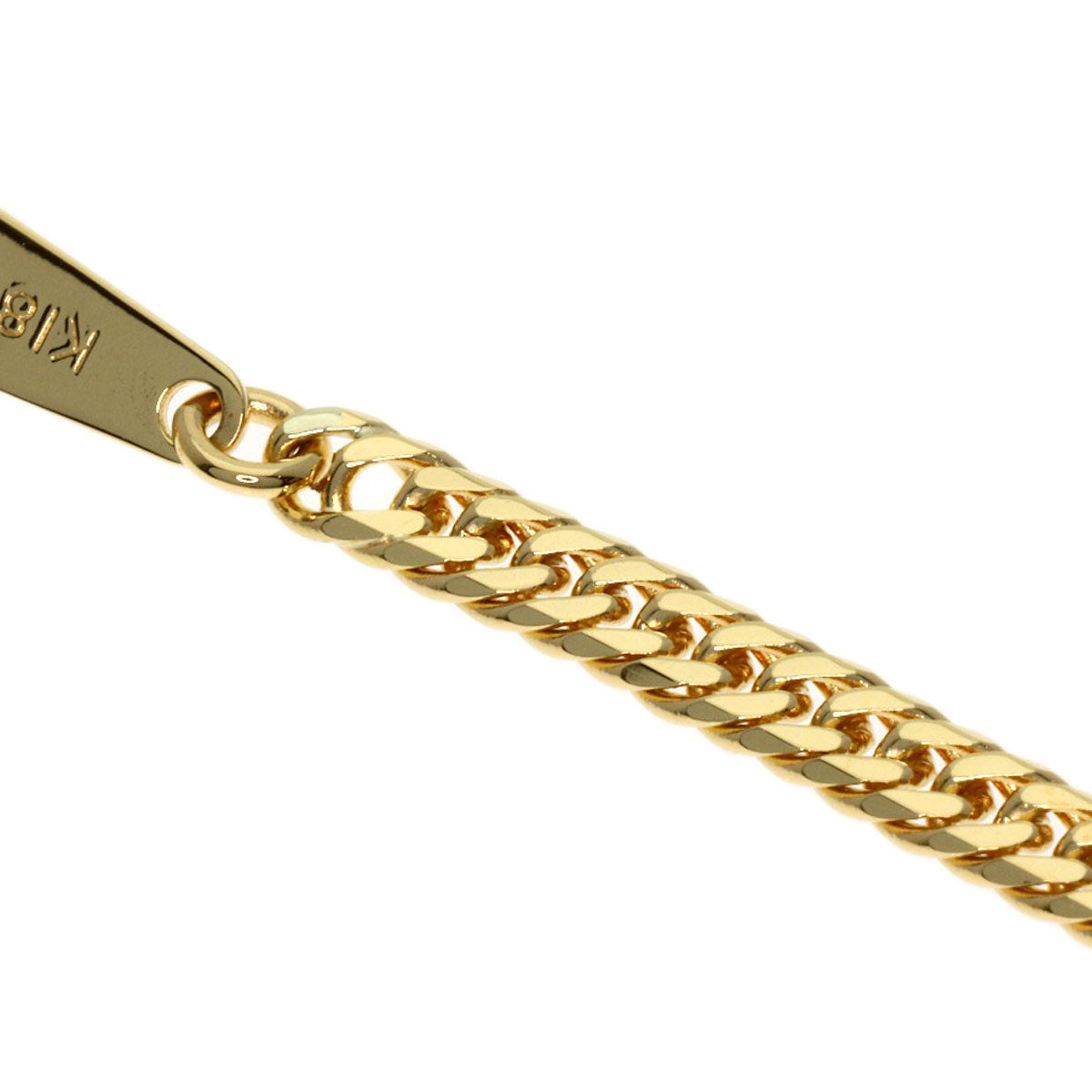 Curb chain Kihei W6 side Necklace K18 Yellow Gold 10.2g　Ladies