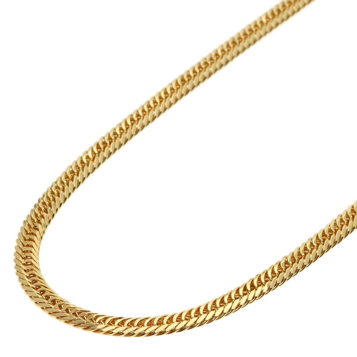 Curb chain, 8-sided triple link Necklace K18 Yellow Gold 20.2g　Ladies