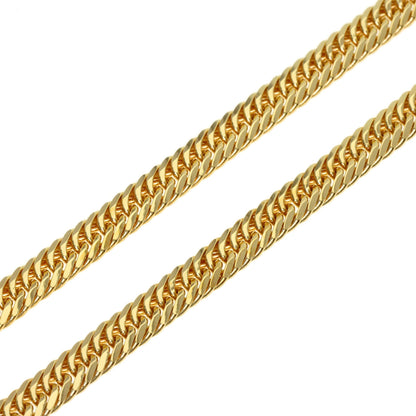 Curb chain, 8-sided triple link Necklace K18 Yellow Gold 20.2g　Ladies