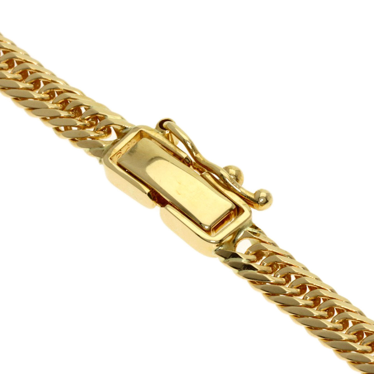 Curb chain, 8-sided triple link Necklace K18 Yellow Gold 20.2g　Ladies