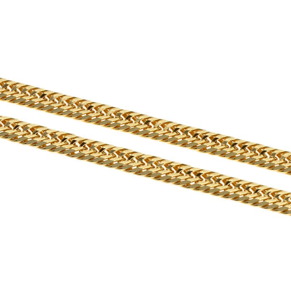 Curb Chain Kihei 12-sided Triple Necklace K18 Yellow Gold 11.2g　Ladies