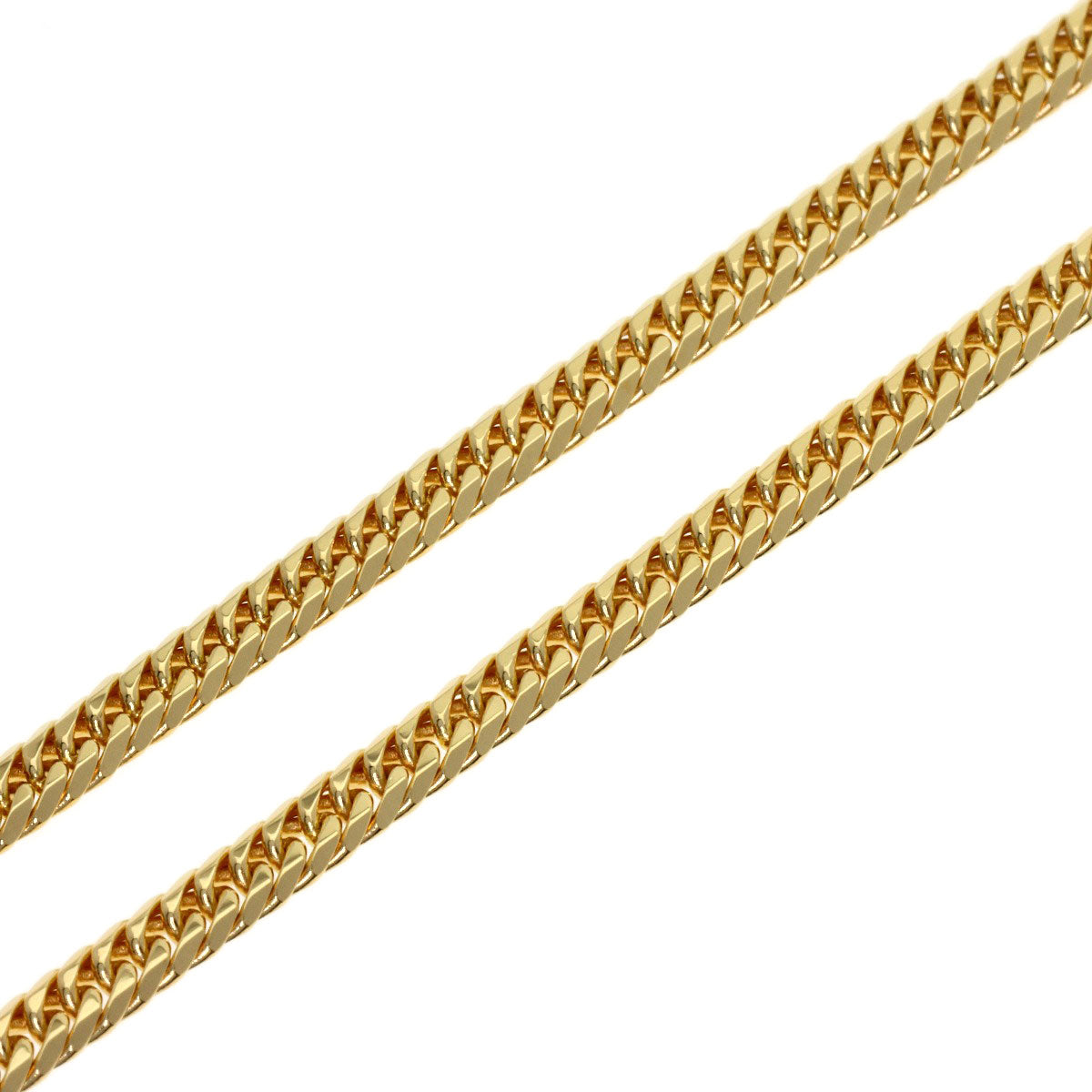 Curb chain Kihei W6 side Necklace K18 Yellow Gold 20g　Ladies