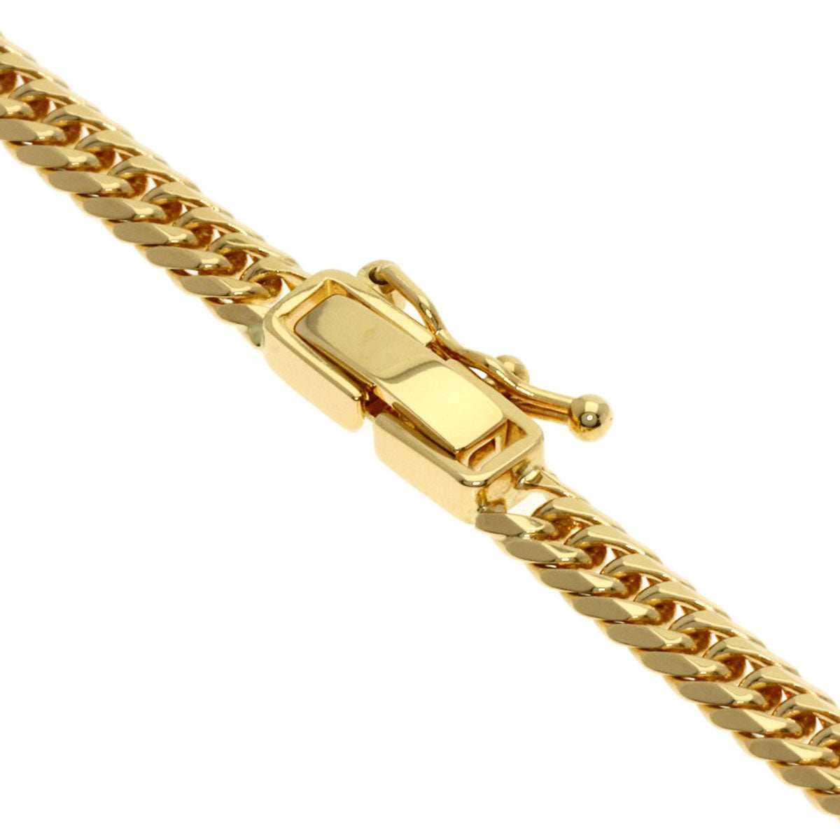 Curb chain Kihei W6 side Necklace K18 Yellow Gold 20g　Ladies