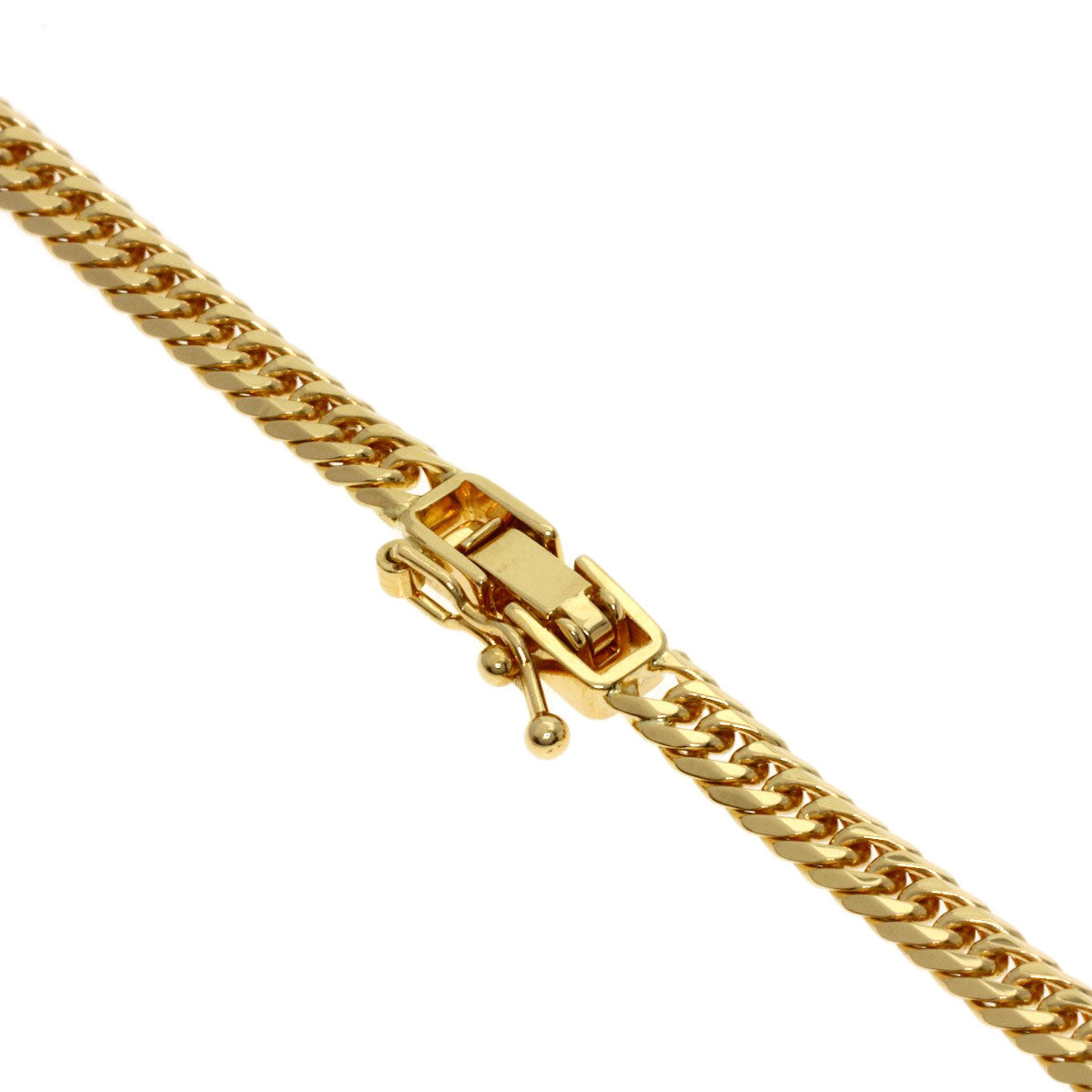 Curb chain Kihei W6 side Necklace K18 Yellow Gold 20g　Ladies