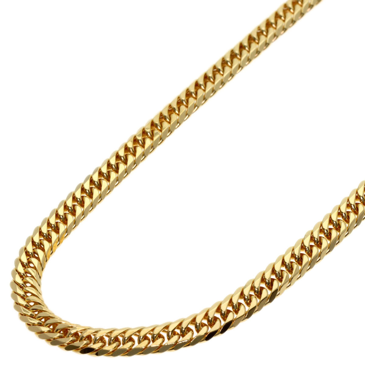 Curb chain Kihei W6 side Necklace K18 Yellow Gold 20g　Ladies