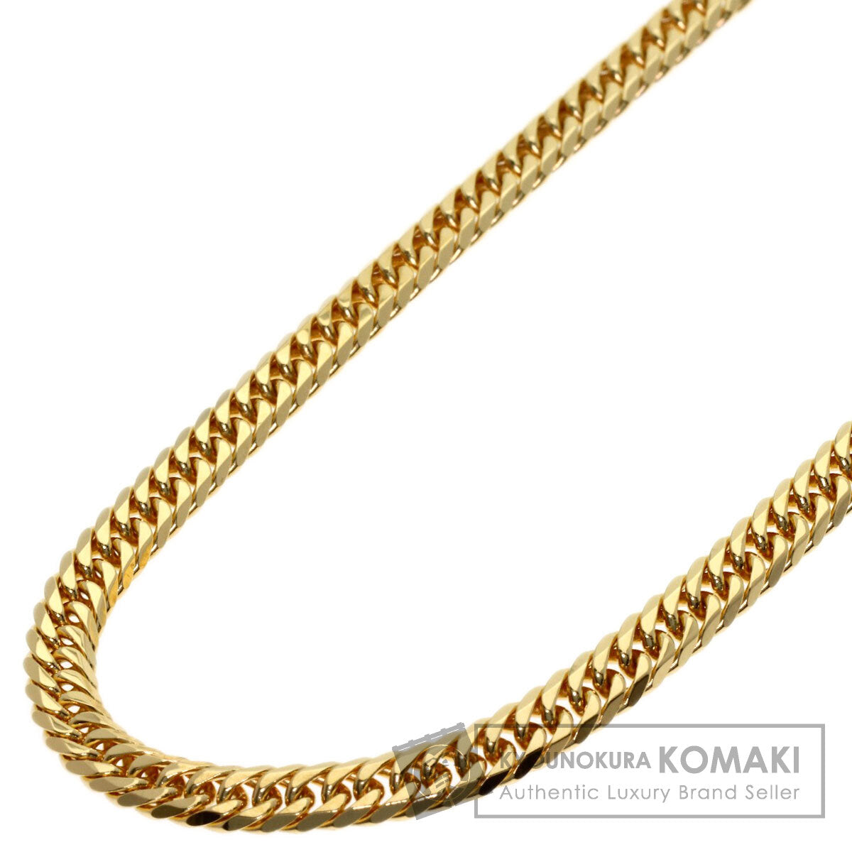 Curb chain Kihei W6 side Necklace K18 Yellow Gold 20g　Ladies