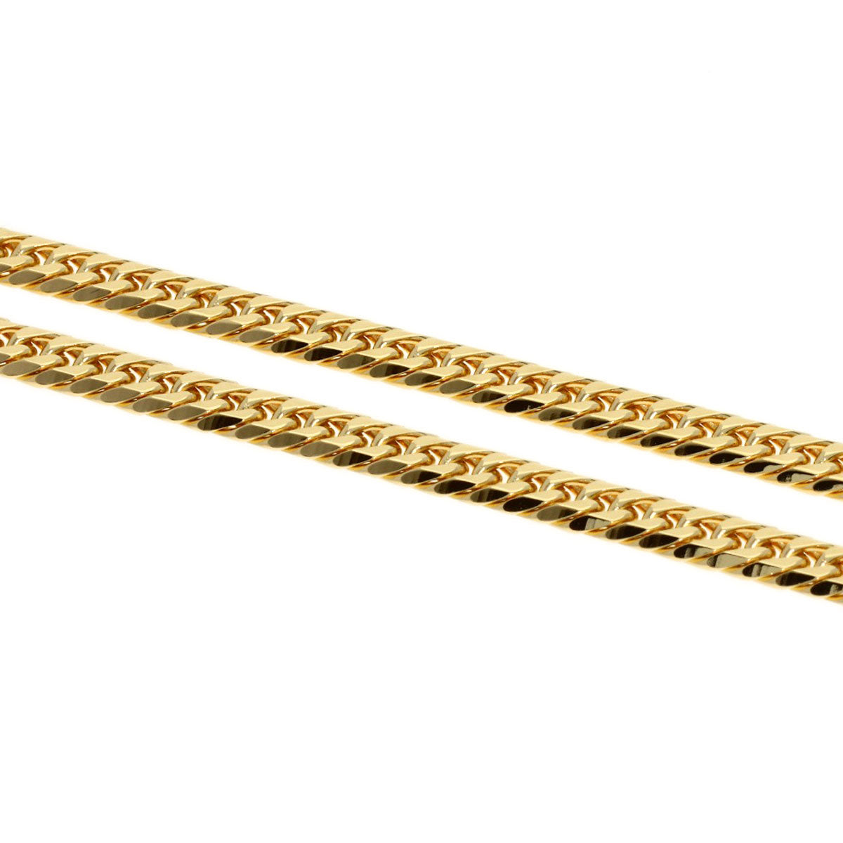 Curb chain Kihei W6 side Necklace K18 Yellow Gold 20g　Ladies