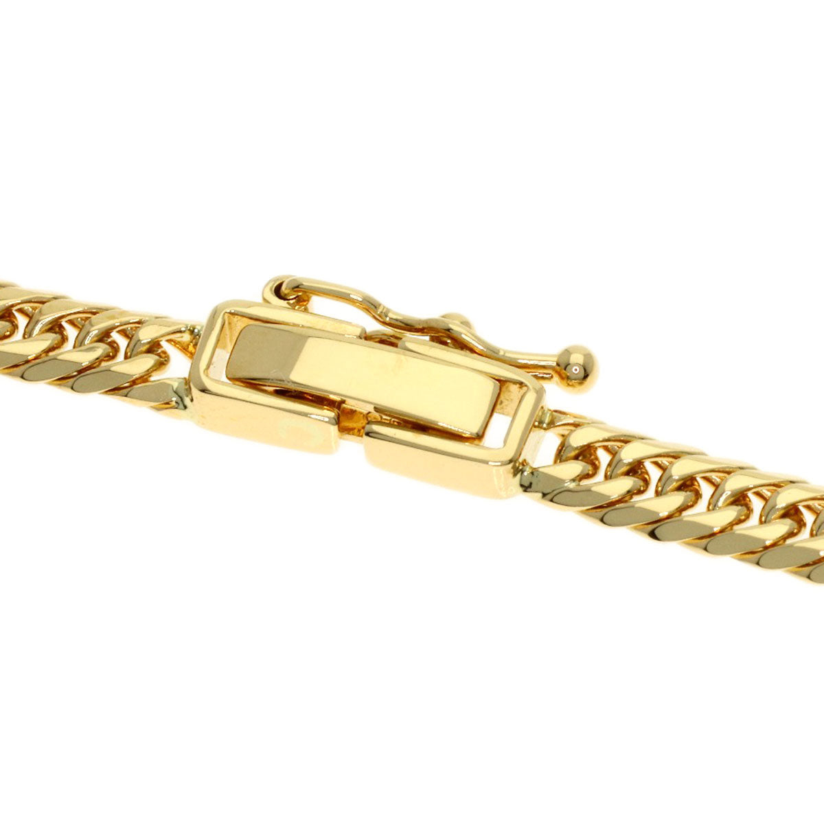 Curb chain Kihei W6 side Necklace K18 Yellow Gold 20g　Ladies