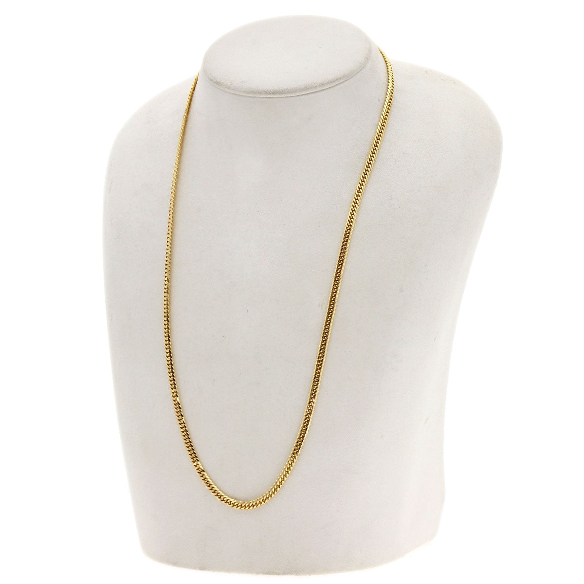Curb chain Kihei W6 side Necklace K18 Yellow Gold 20g　Ladies
