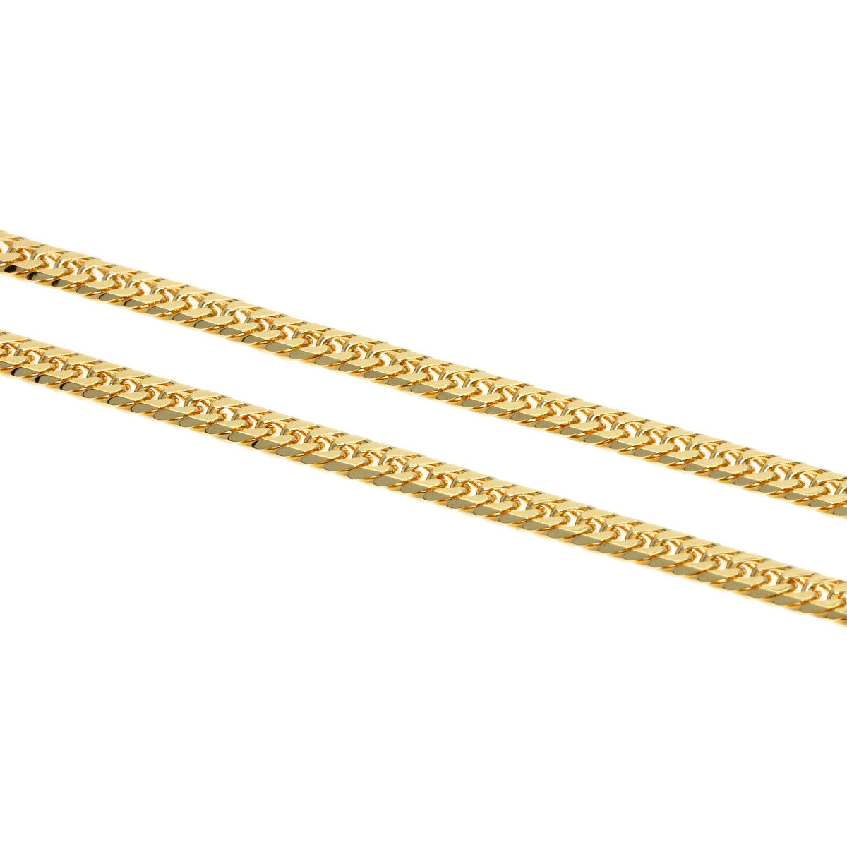 Curb chain Kihei W6 side Necklace K18 Yellow Gold 10.2g　Ladies