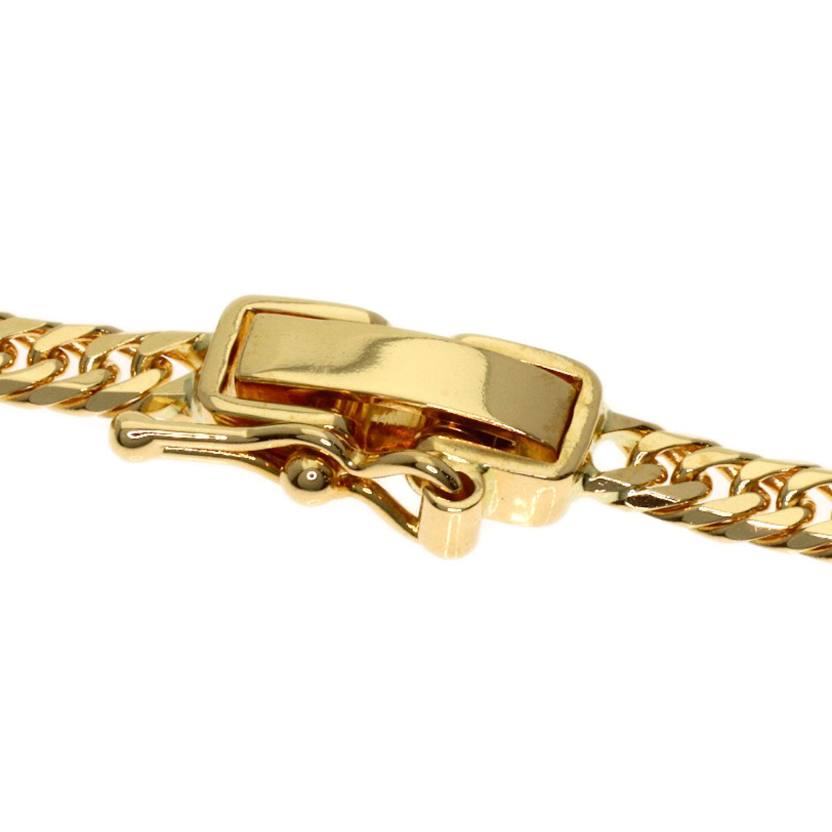 Curb chain Kihei W6 side Necklace K18 Yellow Gold 10.2g　Ladies