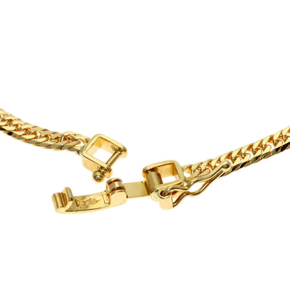 Curb chain Kihei W6 side Necklace K18 Yellow Gold 10.2g　Ladies
