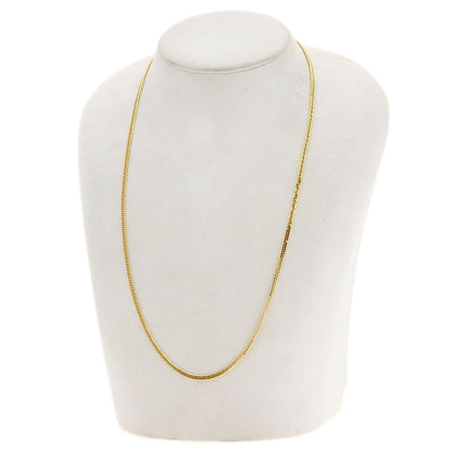 Curb chain Kihei W6 side Necklace K18 Yellow Gold 10.2g　Ladies