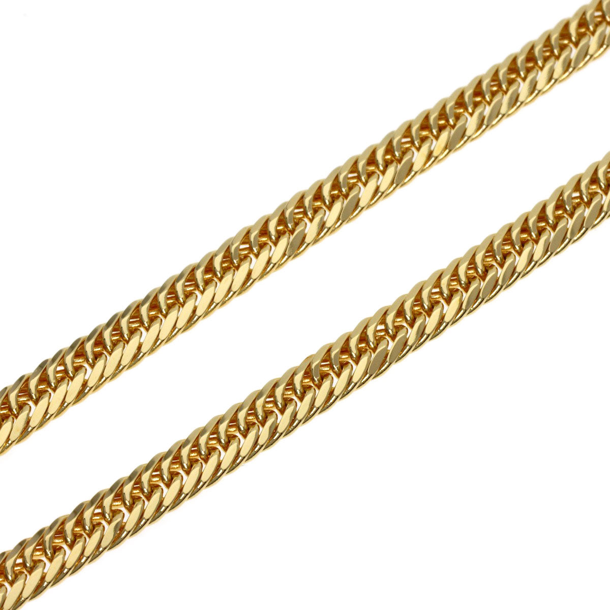 Curb Chain Kihei 8-sided Triple Necklace K18 Yellow Gold 18.2g　Ladies