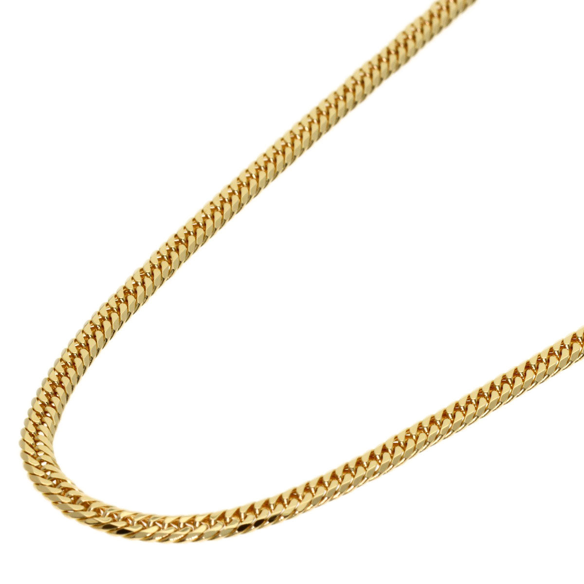 Curb chain Kihei W6 side Necklace K18 Yellow Gold 9.2g　Ladies