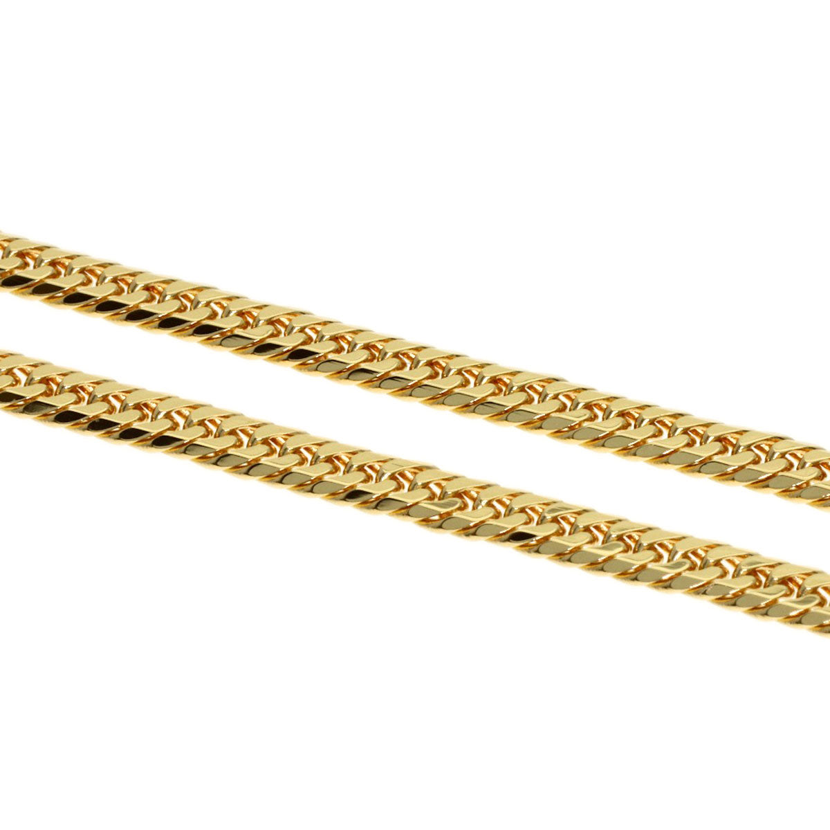Curb chain Kihei W6 side Necklace K18 Yellow Gold 9.2g　Ladies