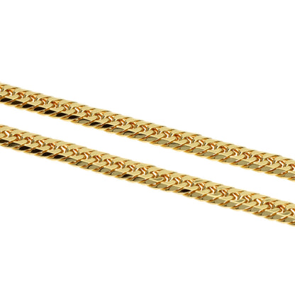 Curb chain Kihei W6 side Necklace K18 Yellow Gold 9.2g　Ladies